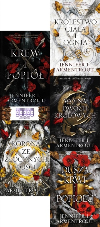 Armentrout pakiet 5x Z Krwi I Popiołu - Krew / Królestwo / Korona / Wojna