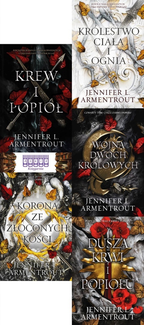Armentrout pakiet 5x Z Krwi I Popiołu - Krew / Królestwo / Korona / Wojna