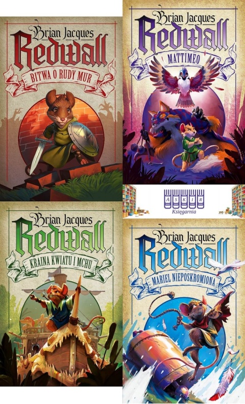 Jacques pakiet 4x Redwall - Bitwa o Rudy Mur / Kraina / Mattimeo / Mariel