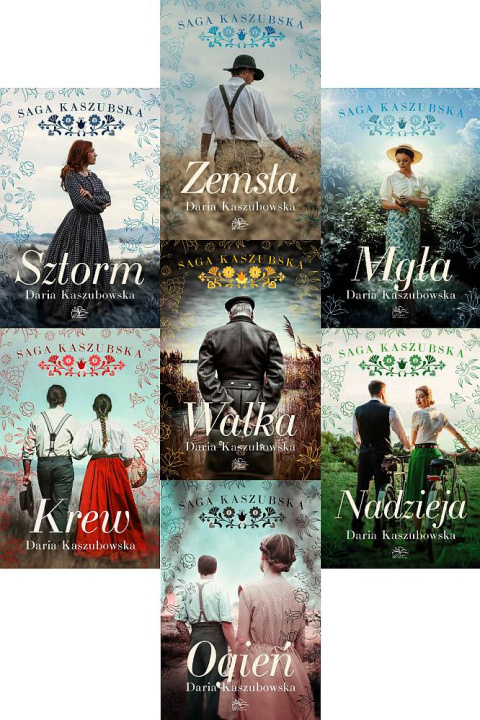 Kaszubowska Daria pakiet 8x Saga Kaszubska / Sztorm Zemsta Krew Walka Ogień Mgła Nadzieja