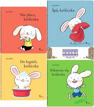 MUHLE pakiet 4x KRÓLICZKU - Śpij / Nie płacz / Do kąpieli / Pobawmy się