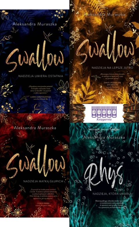 Muraszka x4 pakiet trylogia Swallow + Rhys - Nadzieja umiera ostatnia / Nadzieja matką głupich / Nadzieja na lepsze jutro