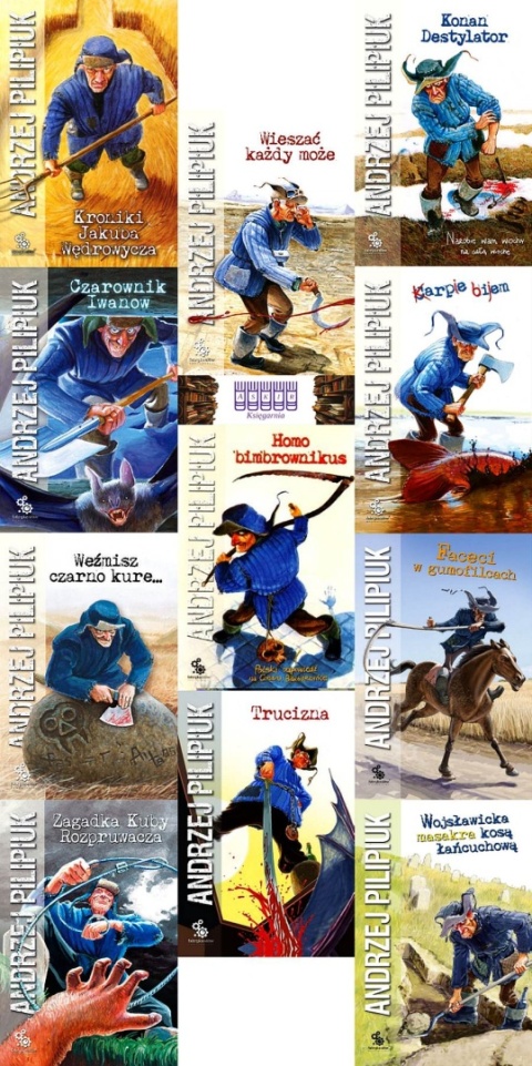 Pilipiuk pakiet 11x Kroniki Jakuba Wędrowycza - Karpie / Czarownik / Masakra