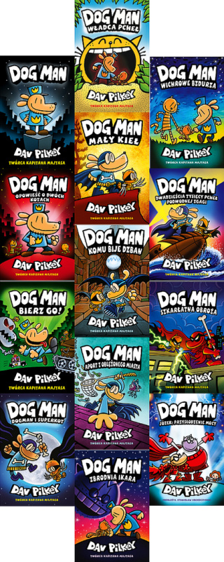 Pilkey Dav - pakiet 14x Dog Man - Dogman / Bierz Go / Szkarłatna Obroża / Józek
