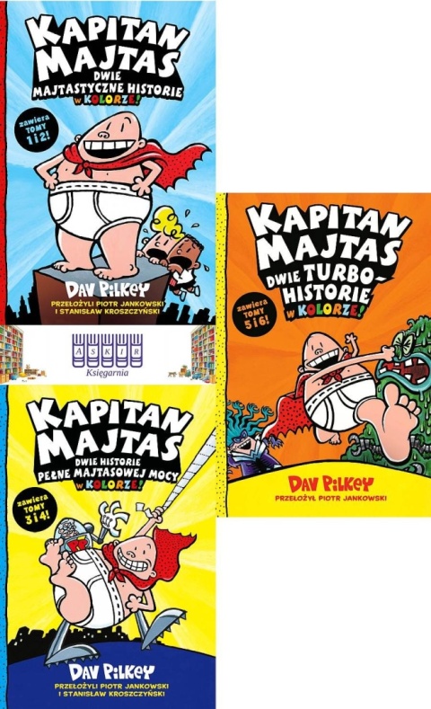 Pilkey pakiet 3x Kapitan Majtas 1-6 Dwie Historie W Kolorze 6w3