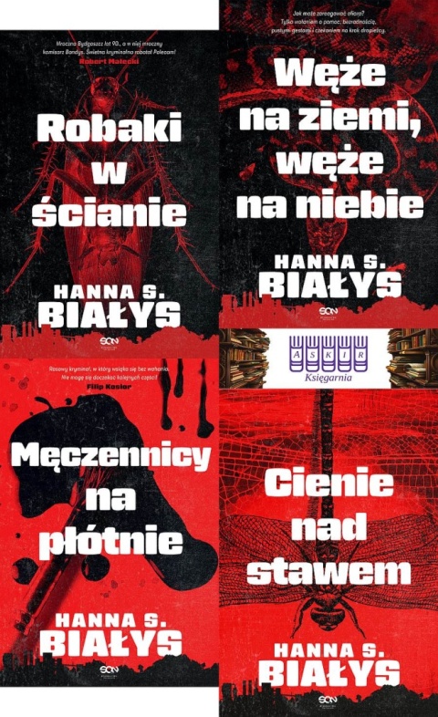 Szczukowska-Białys pakiet 4x Komisarz Bondys - Robaki W Ścianie / Męczennicy / Węże / Cienie