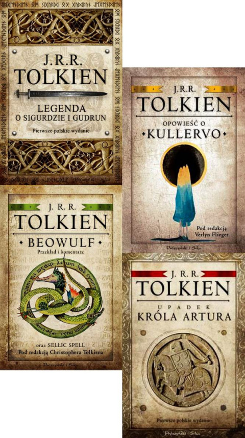 Tolkien pakiet 5 książek - Upadek Króla Artura / Legenda o Sigurdzie / Beowulf / Opowieść Kullervo / Pan Gawen
