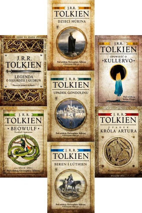Tolkien pakiet 8 książek z Prószyńskiego - Dzieci Hurina / Beren Luthien / Upadek Króla / Opowieść Kullervo / Legenda / Beowulf