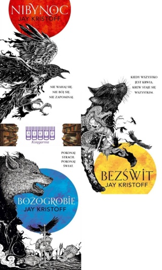 KRISTOFF JAY pakiet 3x KRONIKI NIBYNOCY Nibynoc ilustrowane brzegi zakładka